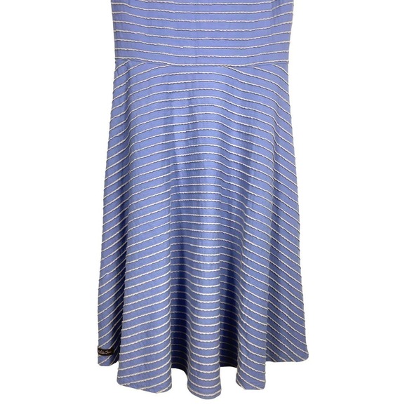 Matilda Jane Exploration Dress Light Blue Taupe Stripe Small Midi Casual - Picture 8 of 10